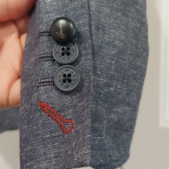Howe Men’s Blue Cotton Linen Blend Sport Coat Sz 36 - Picture 11 of 14